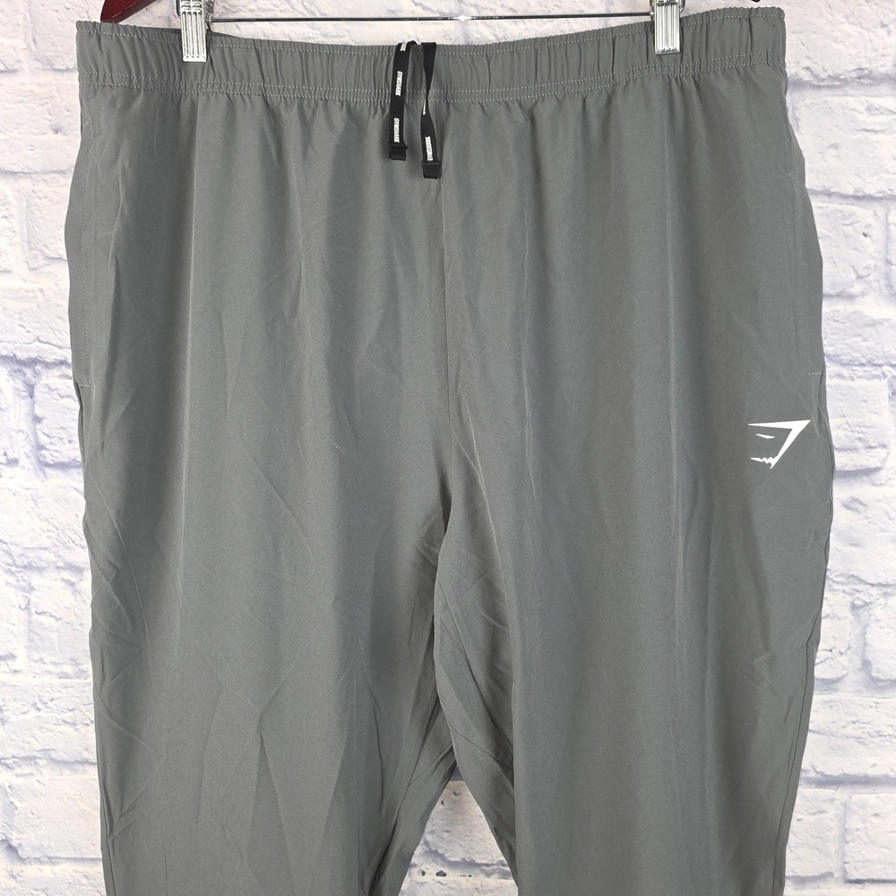 Gymshark Mens Arrival Woven Joggers Charcoal Grey Tapered Gym Pants Size 3XL